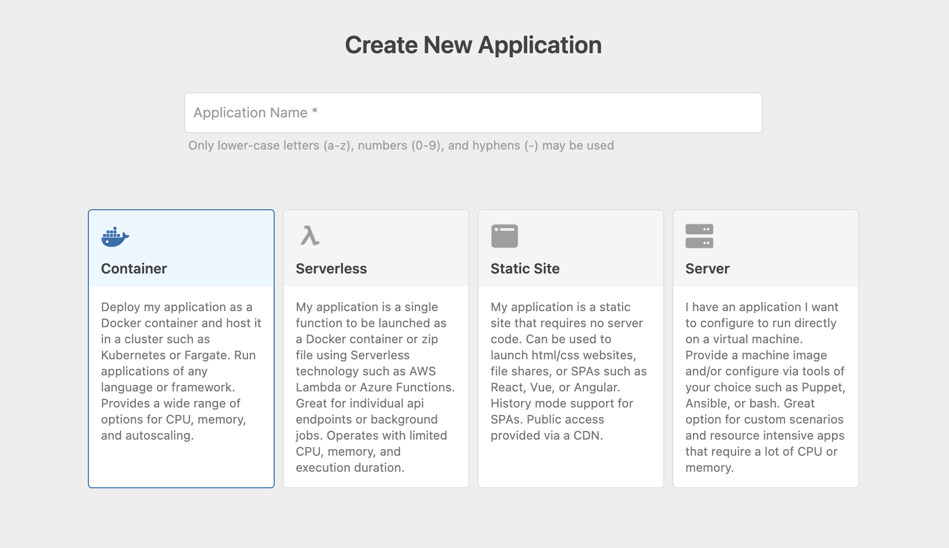 Create Application