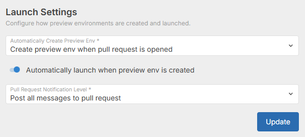 Launch Settings
