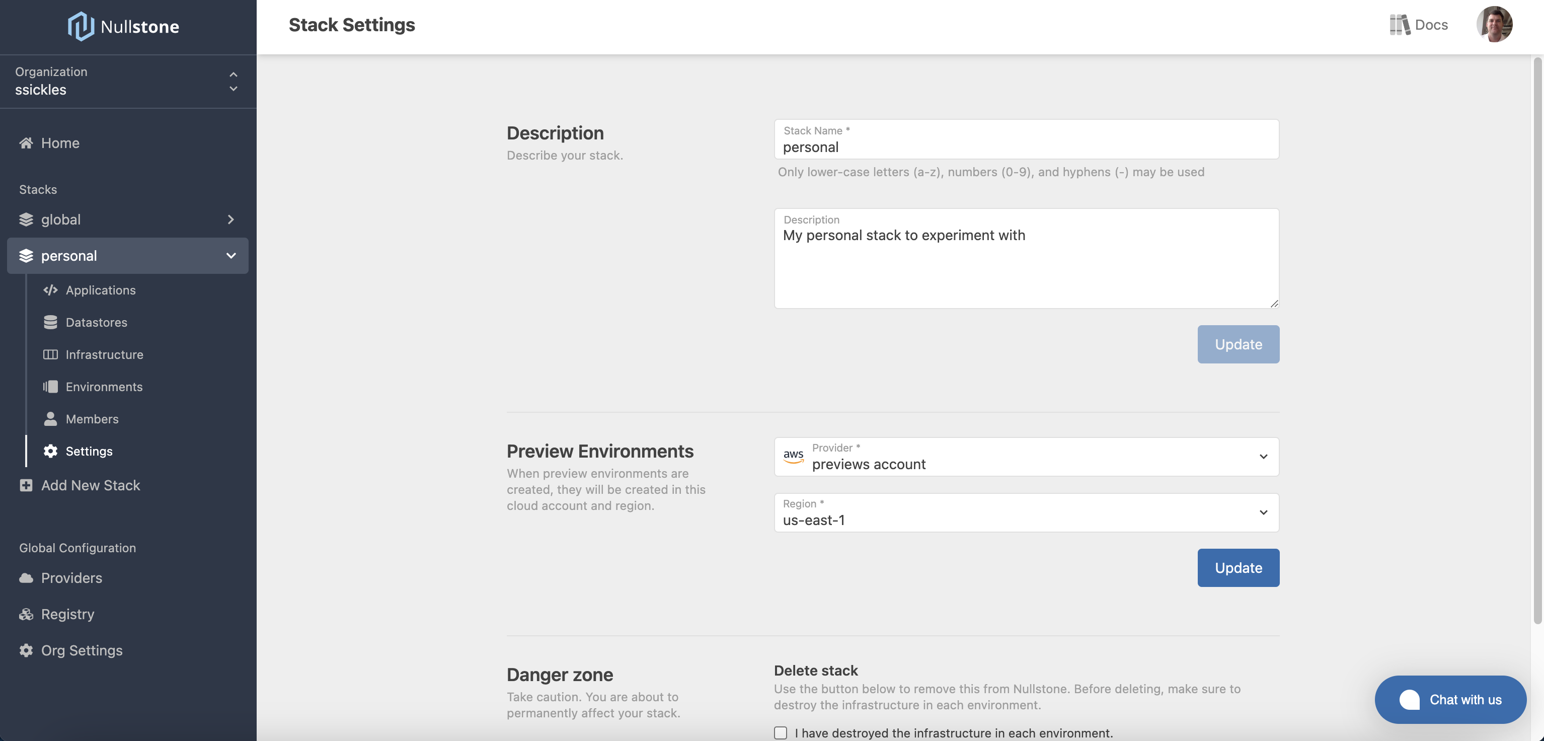 Preview Environments - Configure Cloud Account